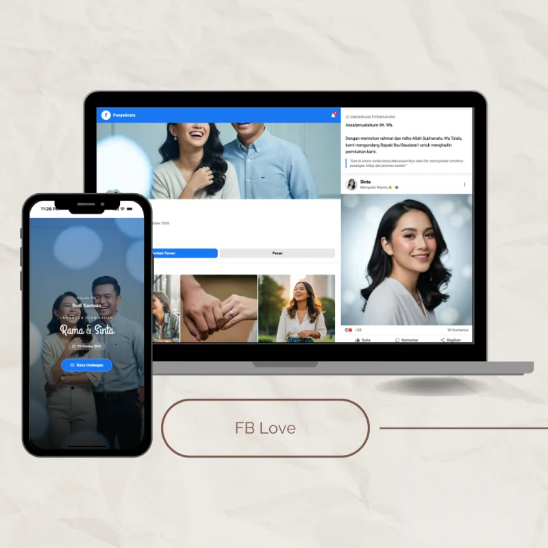 Template undangan digital FB Love