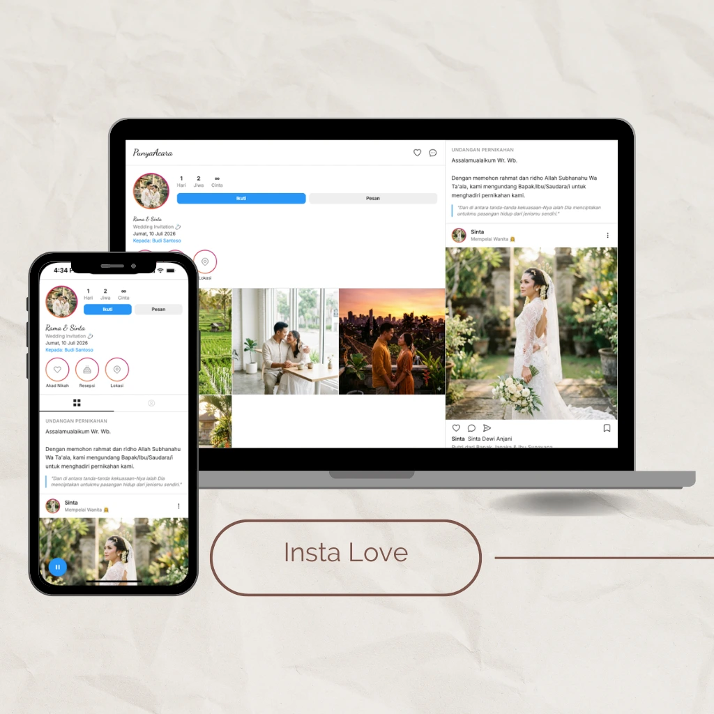 Template undangan digital Insta Love