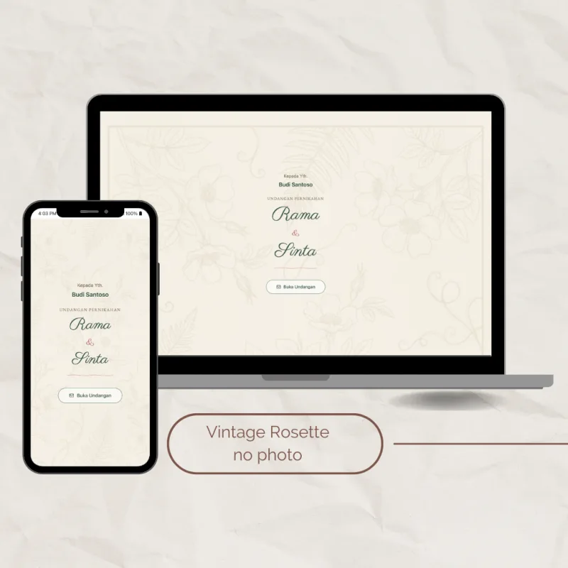 Template undangan digital Vintage Rosette